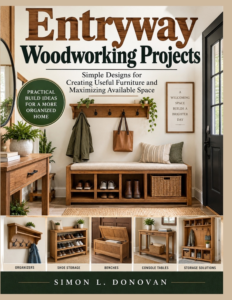 Entryway Woodworking Projects: Simple Designs for Creating Useful Furniture and Maximizing Available Space cover