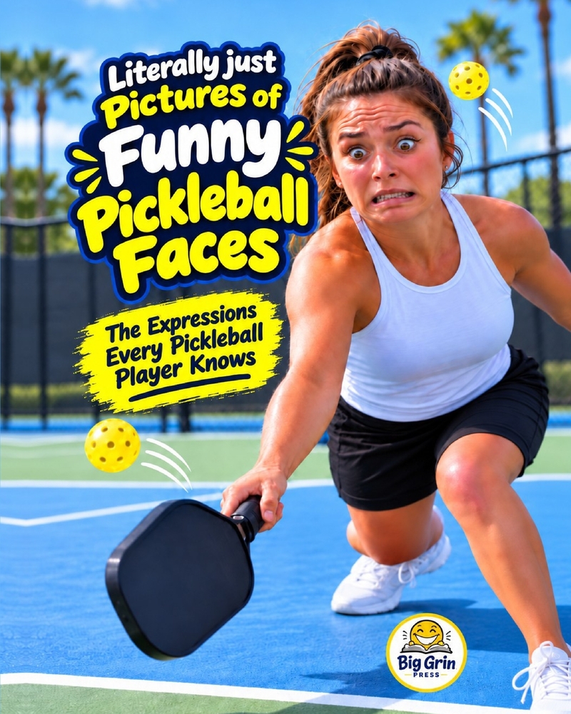 Literally just Pictures of Funny Pickleball Faces: Hilarious Expressions every Pickleball Player knows for All Ages cover
