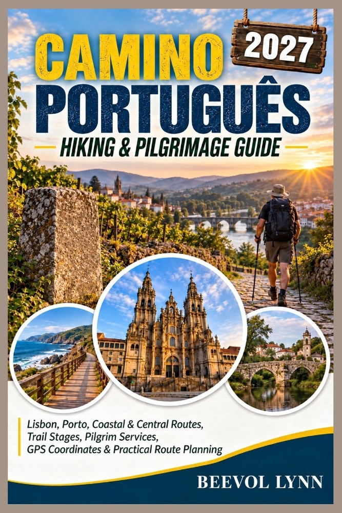 Camino Português Hiking & Pilgrimage Guide 2027: Lisbon, Porto, Coastal & Central Routes, Trail Stages, Pilgrim Services, GPS Coordinates & Practical cover