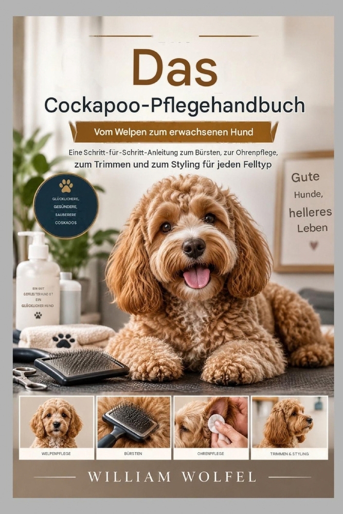 Das Cockapoo-Pflegehandbuch: Vom Welpen zum erwachsenen Hund: Eine Schritt-für-Schritt-Anleitung zum Bürsten, zur Ohrenpflege, zum Trimmen und zum Sty cover