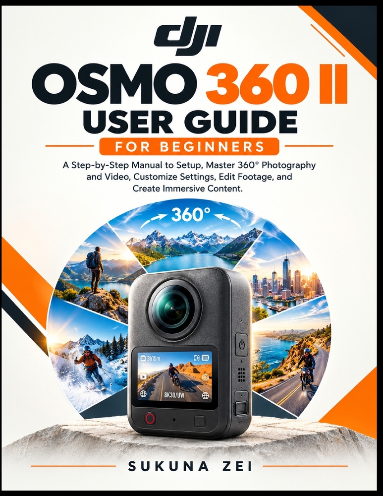 Dji Osmo 360 II User Guide for Beginners: A Step-by-Step Manual to Setup, Master 360° Photography and Video, Customize Settings, Edit Footage, and Cre cover