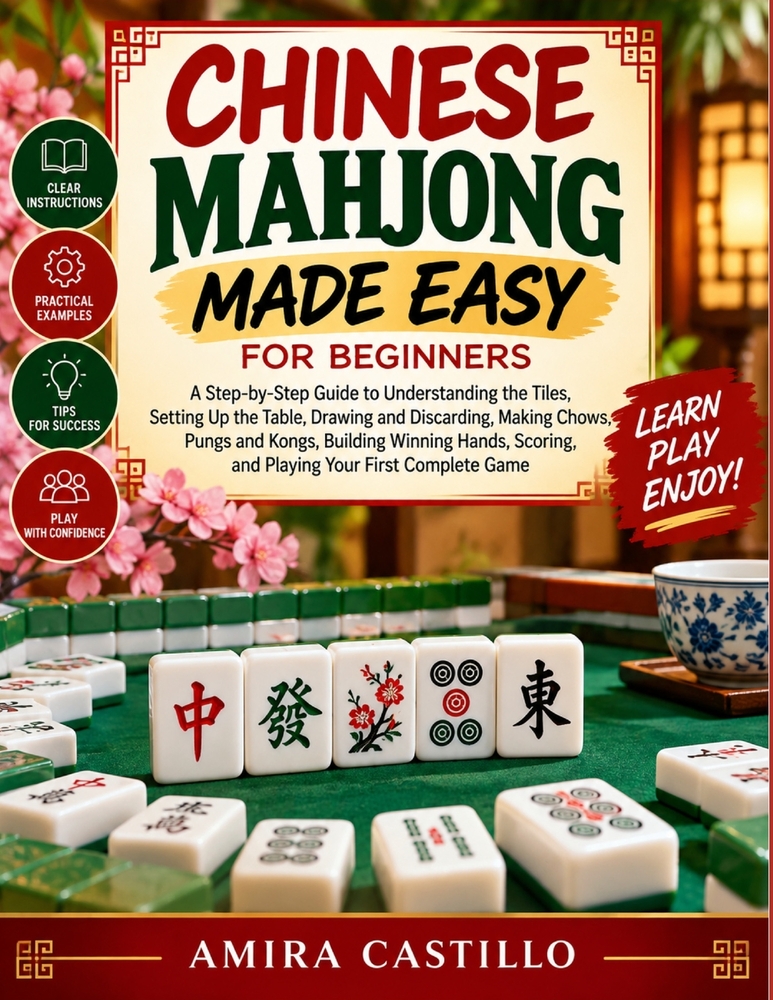 Chinese Mahjong Made Easy For Beginners: A Step-by-Step Guide to Understanding the Tiles, Setting Up the Table, Drawing and Discarding, Making Chows, cover