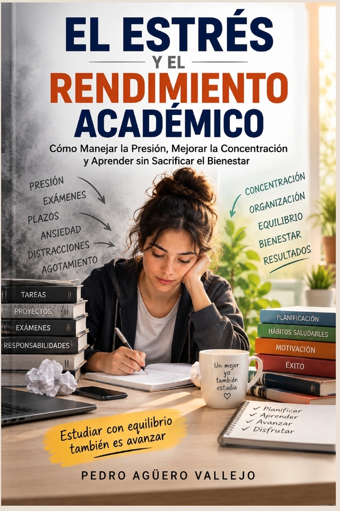 El Estrés Y El Rendimiento Académico: Cómo Manejar la Presión, Mejorar la Concentración y Aprender sin Sacrificar el Bienestar Estrés Estudiantil cover