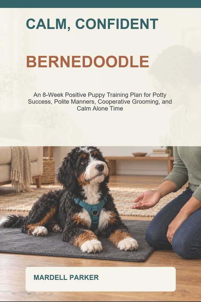 Calm, Confident Bernedoodle: An 8-Week Positive Puppy Training Plan for Potty Success, Polite Manners, Cooperative Grooming, and Calm Alone Time cover
