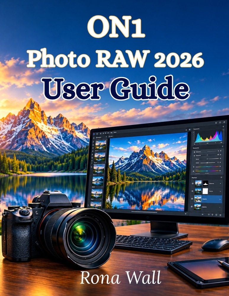 ON1 Photo RAW 2026 User Guide: A Complete Step-by-Step Manual for AI Photo Editing, RAW Processing, Layers, Masks, and Professional Workflows cover