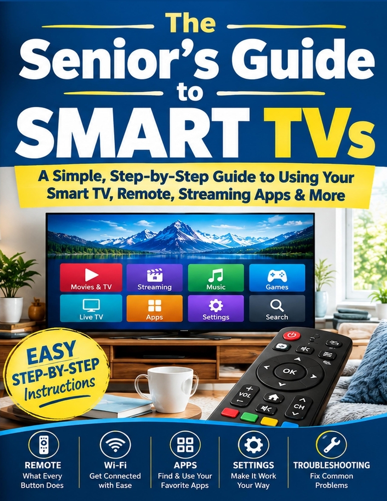 The Senior's Guide to Smart TVs: A Simple, Step-by-Step Guide to Using Your Smart TV, Remote, Streaming Apps & More cover