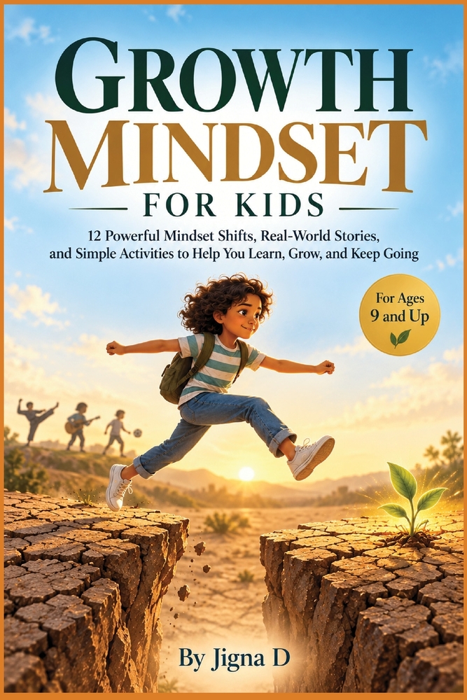 Growth Mindset for Kids: 12 Powerful Mindset Shifts, Real-World Stories, and Simple Activities to Help You Learn, Grow, and Keep Going cover