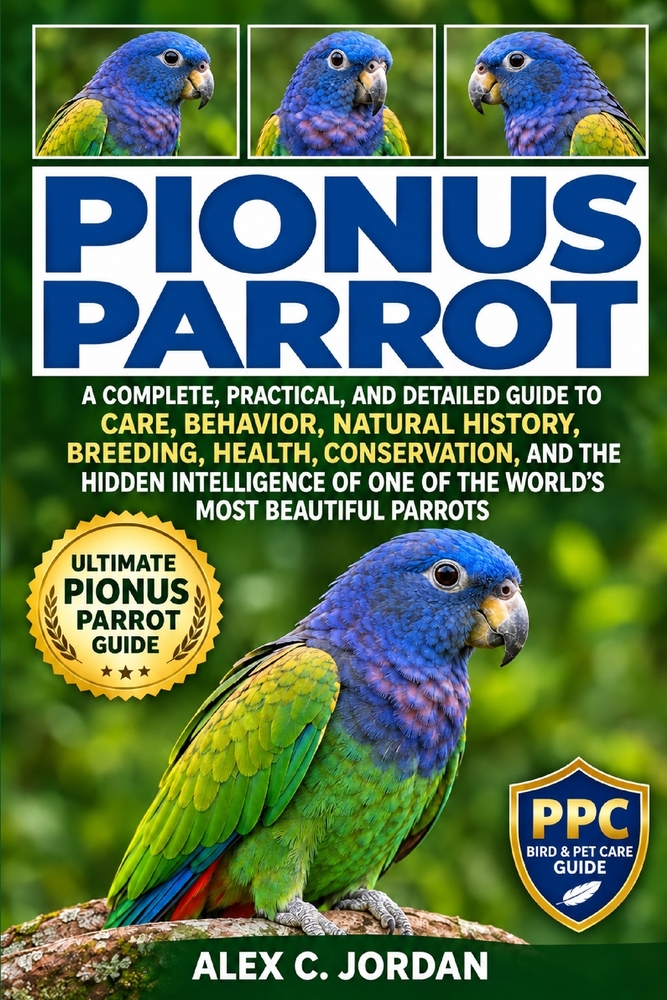 Pionus Parrot: A Scientific, Practical, and Inspiring Guide to Care, Behavior, Nutrition, Training, Breeding, Health, Conservation, and the Hidden Int cover