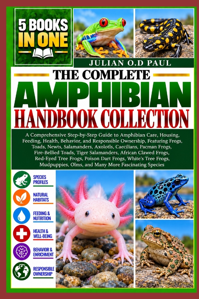 The Complete Amphibian Handbook Collection - 5 Books in 1: A Comprehensive Step-by-Step Guide to Amphibian Care, Housing, Feeding, Health, Behavior, a cover
