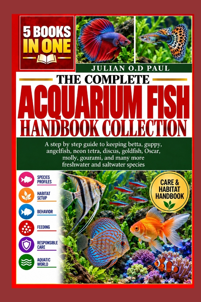 The Complete Acquarium Fish Handbook Collection - 5 Books in 1: A step by step guide to keeping betta, guppy, angelfish, neon tetra, discus, goldfish, cover