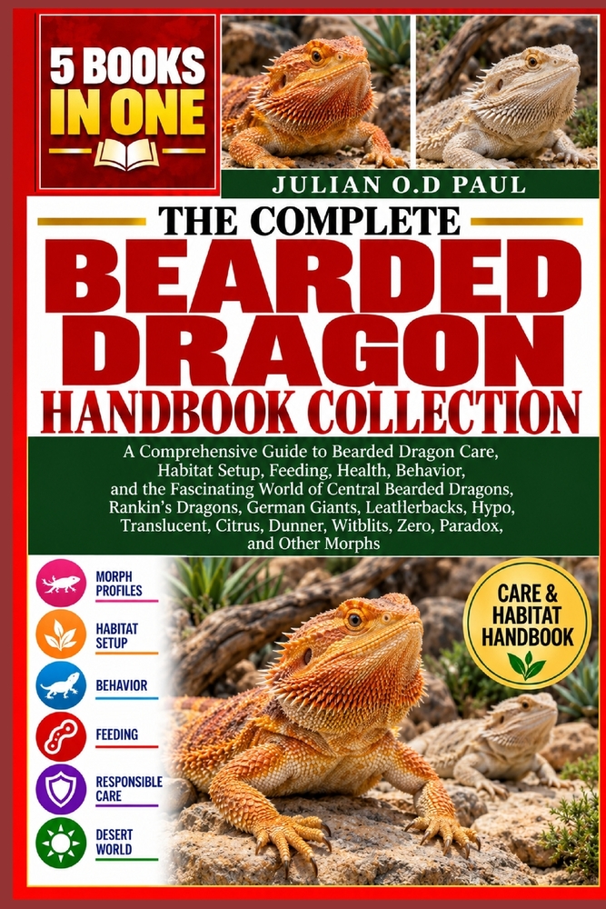 The Complete Bearded Dragon Handbook Collection - 5 Books in 1: A Comprehensive Guide to Bearded Dragon Care, Habitat Setup, Feeding, Health, Behavior cover
