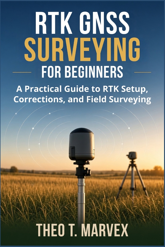 RTK GNSS Surveying For Beginners: A Practical Guide to RTK Setup, Corrections, and Field Surveying cover