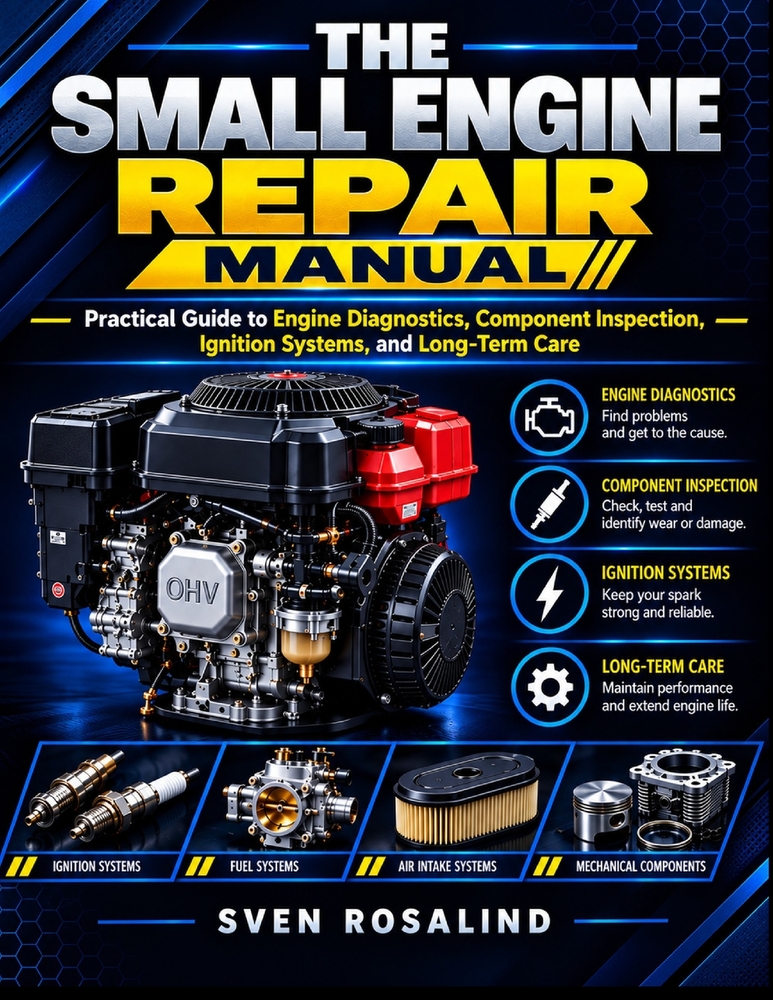 The Small Engine Repair Manual: Practical Guide to Engine Diagnostics, Component Inspection, Ignition Systems, and Long-Term Care. cover