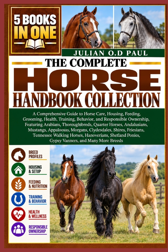 The Complete Horse Handbook Collection - 5 Books in 1: A Comprehensive Guide to Horse Care, Housing, Feeding, Grooming, Health, Training, Behavior, an cover