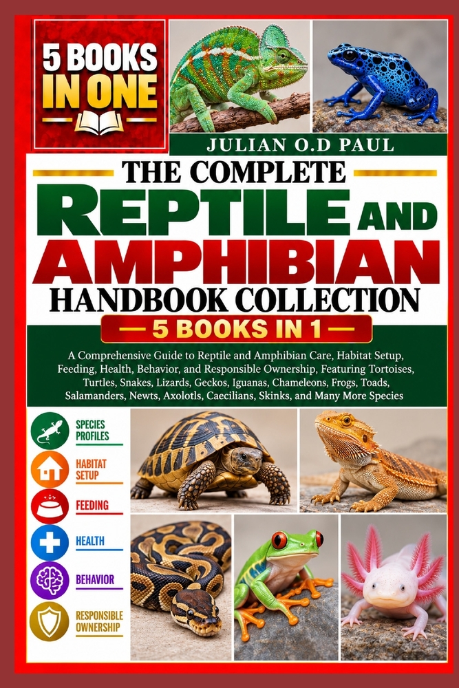The Complete Reptile and Amphibian Handbook Collection - 5 Books in 1: A Comprehensive Guide to Reptile and Amphibian Care, Habitat Setup, Feeding, He cover
