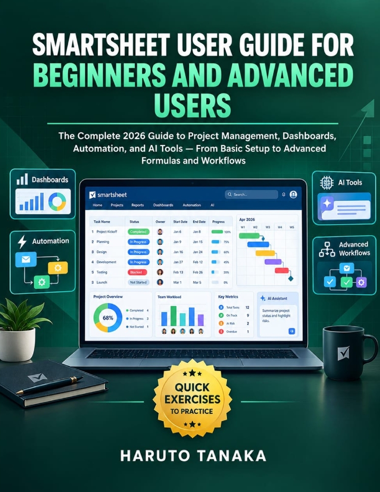 Smartsheet User Guide for Beginners and Advanced Users: The Complete 2026 Guide to Project Management, Dashboards, Automation, and AI Tools - From Bas cover
