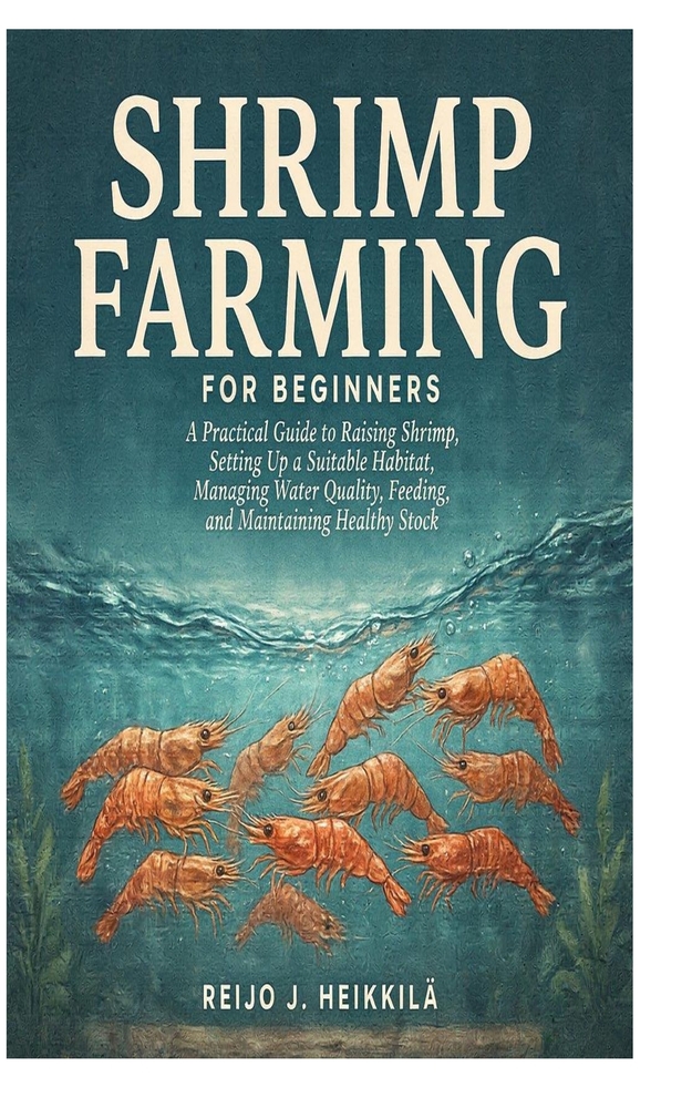Shrimp Farming for Beginners: A Practical Guide to Raising Shrimp, Setting Up a Suitable Habitat, Managing Water Quality, Feeding, and Maintaining Hea cover