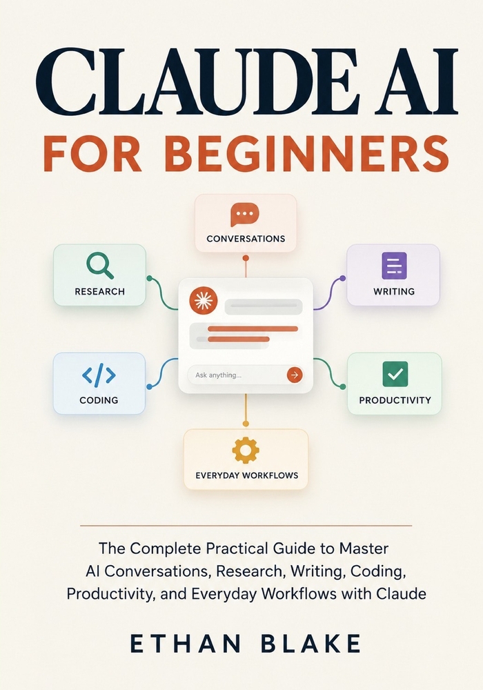 Claude AI for Beginners: The Complete Practical Guide to Master AI Conversations, Research, Writing, Coding, Productivity, and Everyday Workflows with cover