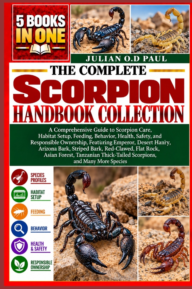 The Complete Scorpion Handbook Collection - 5 Books in 1: A Comprehensive Guide to Scorpion Care, Habitat Setup, Feeding, Behavior, Health, Safety, an cover