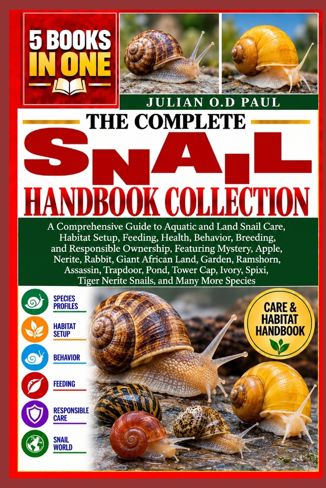 The Complete Snail Handbook Collection - 5 Books in 1: A Comprehensive Guide to Aquatic and Land Snail Care, Habitat Setup, Feeding, Health, Behavior, cover