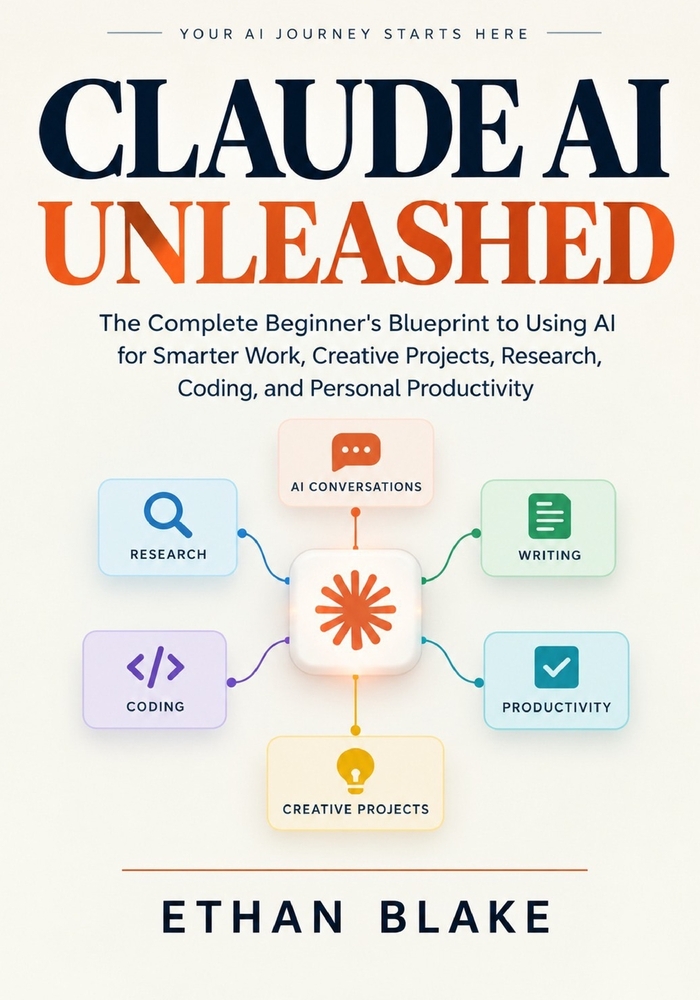 Claude AI Unleashed: The Complete Beginner's Blueprint to Using AI for Smarter Work, Creative Projects, Research, Coding, and Personal Productivity cover