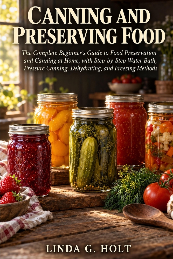 Canning and Preserving Food: The Complete Beginner's Guide to Food Preservation and Canning at Home, with Step-by-Step Water Bath, Pressure Canning, D cover