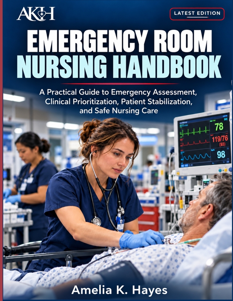 Emergency Room Nursing Handbook: A Practical Guide to Emergency Assessment, Clinical Prioritization, Patient Stabilization, and Safe Nursing Care cover