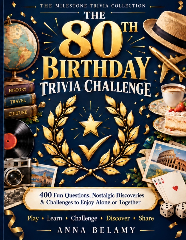 The 80th Birthday Trivia Challenge: 400 Fun Questions, Nostalgic Discoveries & Challenges To Enjoy Alone Or Together cover