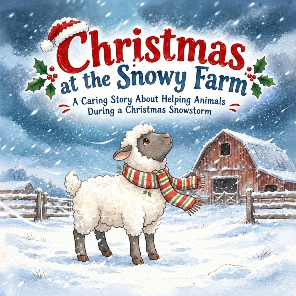 Christmas at the Snowy Farm: A Caring Story About Helping Animals During a Christmas Snowstorm, for Kids Ages 4-6 cover