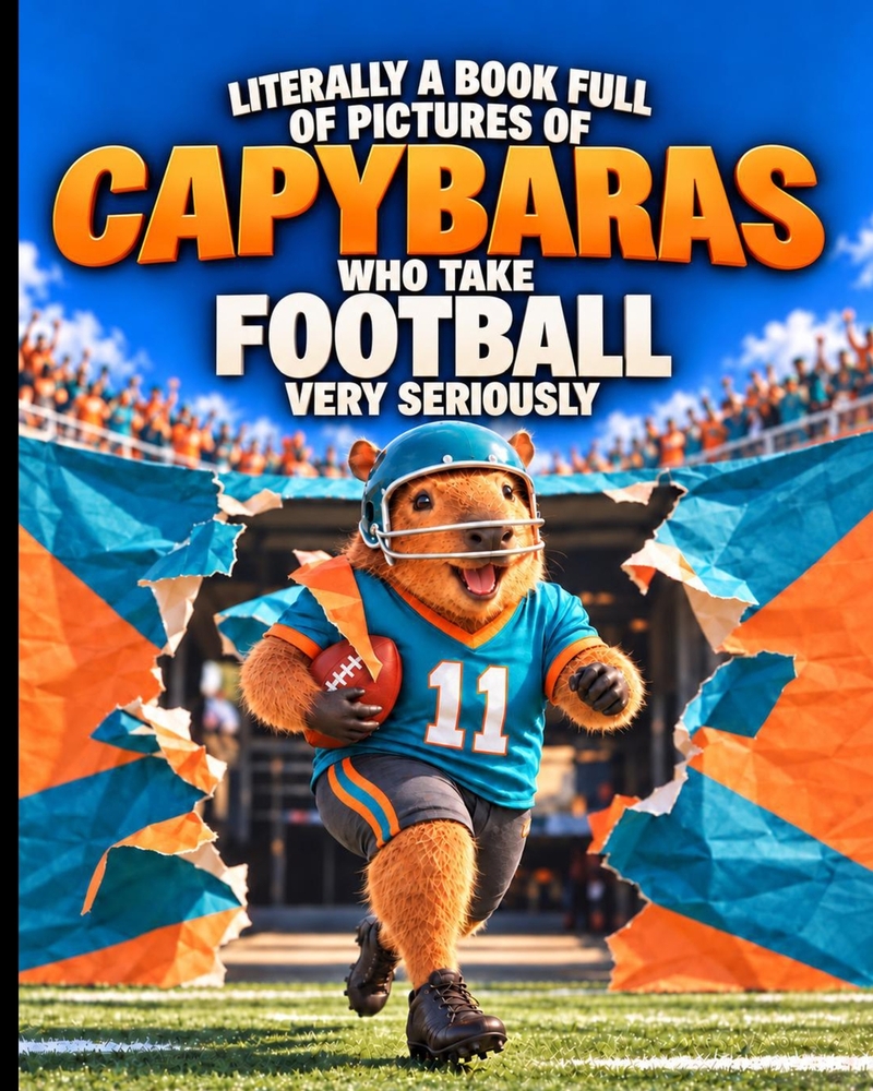 Literally a Book Full of Pictures of Capybaras Who Take Football Very Seriously: 40 Funny Full-Page Images of Big Plays, Tiny Paws, and Halftime Snack cover