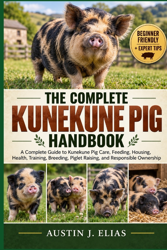The Complete Kunekune Pig Handbook: A Complete Guide to Kunekune Pig Care, Feeding, Housing, Health, Training, Breeding, Piglet Raising, and Responsib cover