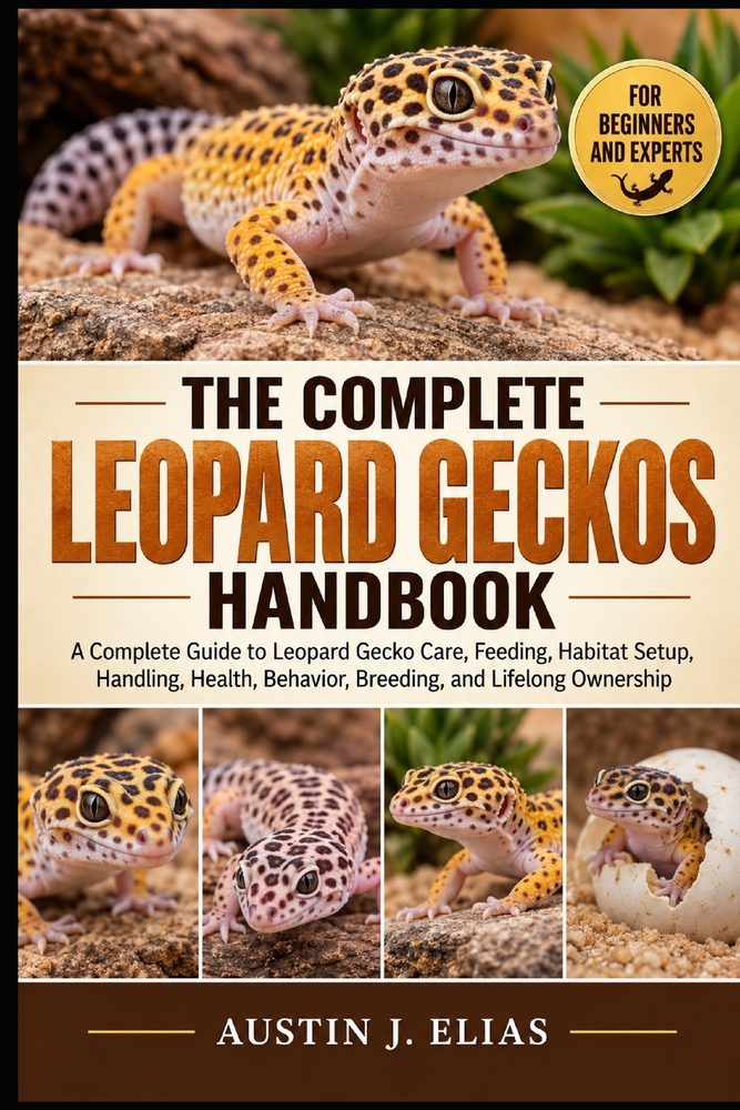 The Complete Leopard Geckos Handbook: A Complete Guide to Leopard Gecko Care, Feeding, Habitat Setup, Handling, Health, Behavior, Breeding, and Lifelo cover