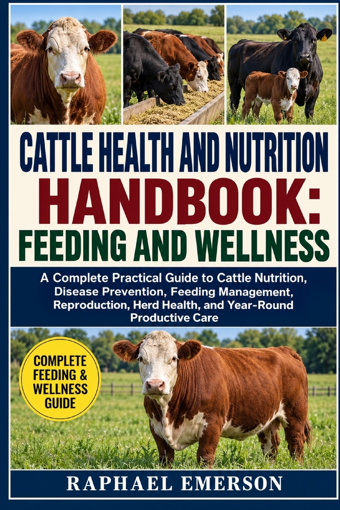 Cattle Health and Nutrition Handbook: FEEDING AND WELLNESS: A Complete Practical Guide to Cattle Nutrition, Disease Prevention, Feeding Management, Re cover