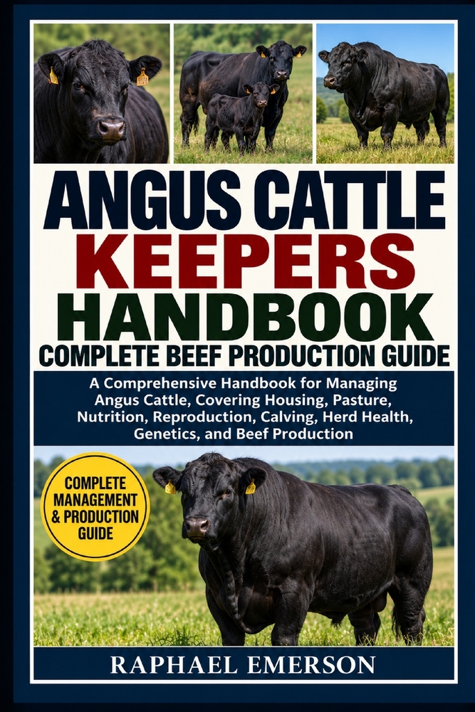 Angus Cattle Keepers Handbook: COMPLETE BEEF PRODUCTION GUIDE: A Comprehensive Handbook for Managing Angus Cattle, Covering Housing, Pasture, Nutritio cover