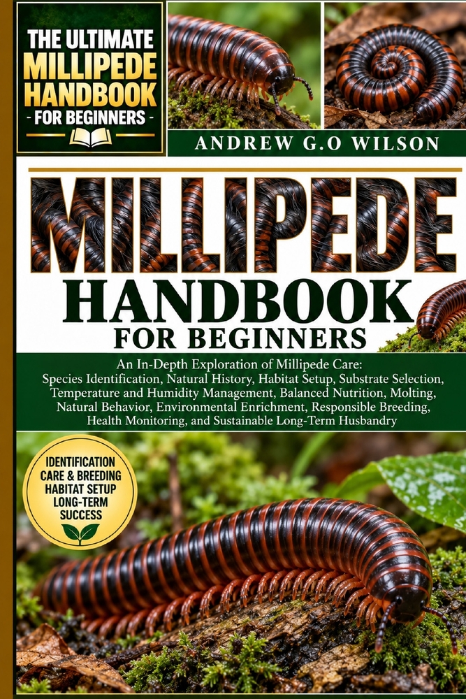 The Ultimate Millipede Handbook for Beginners: An In-Depth Exploration of Millipede Care: Species Identification, Natural History, Habitat Setup, Subs cover
