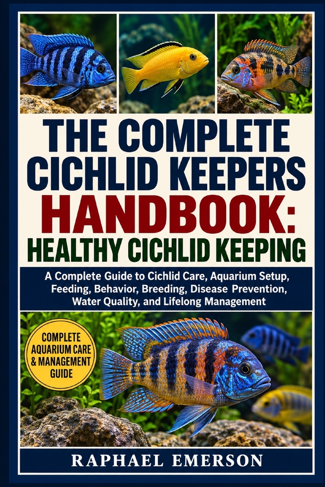 The Complete Cichlid Keepers Handbook: HEALTHY CICHLID KEEPING: A Complete Guide to Cichlid Care, Aquarium Setup, Feeding, Behavior, Breeding, Disease cover
