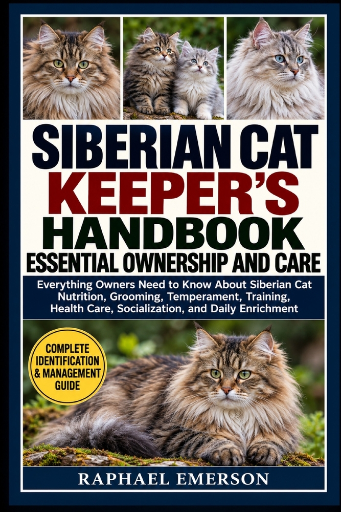 Siberian Cat Keeper's Handbook: ESSENTIAL OWNERSHIP AND CARE: Everything Owners Need to Know About Siberian Cat Nutrition, Grooming, Temperament, Trai cover