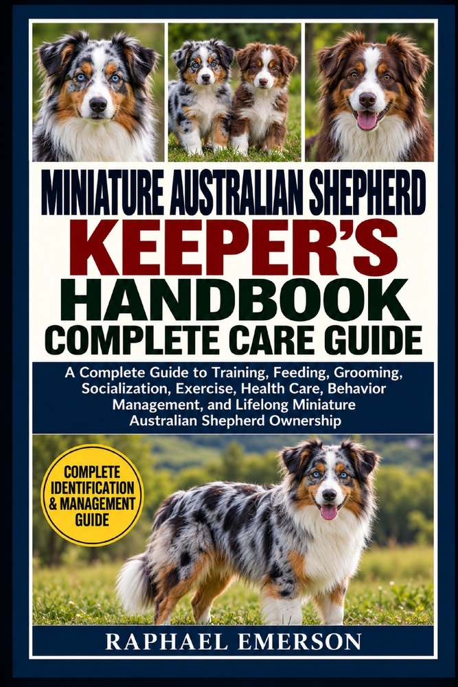 Miniature Australian Shepherd Keeper's Handbook: COMPLETE CARE GUIDE: A Complete Guide to Training, Feeding, Grooming, Socialization, Exercise, Health cover