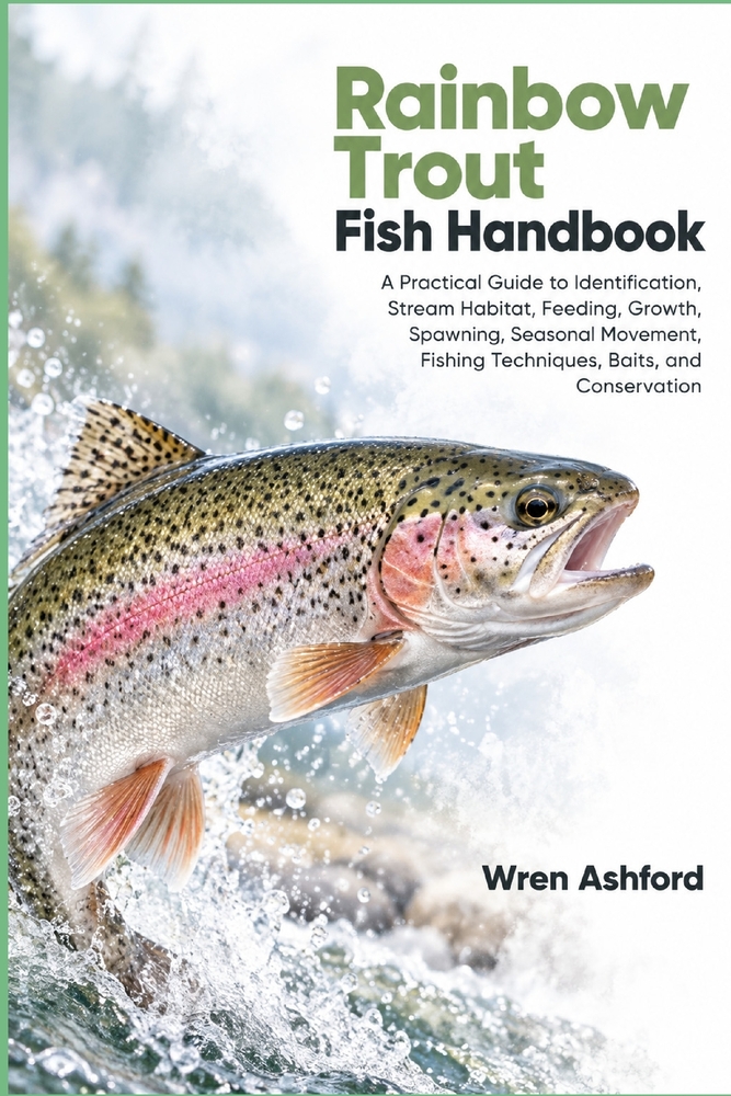 Rainbow Trout Fish Handbook: A Practical Guide to Identification, Stream Habitat, Feeding, Growth, Spawning, Seasonal Movement, Fishing Techniques, Ba cover