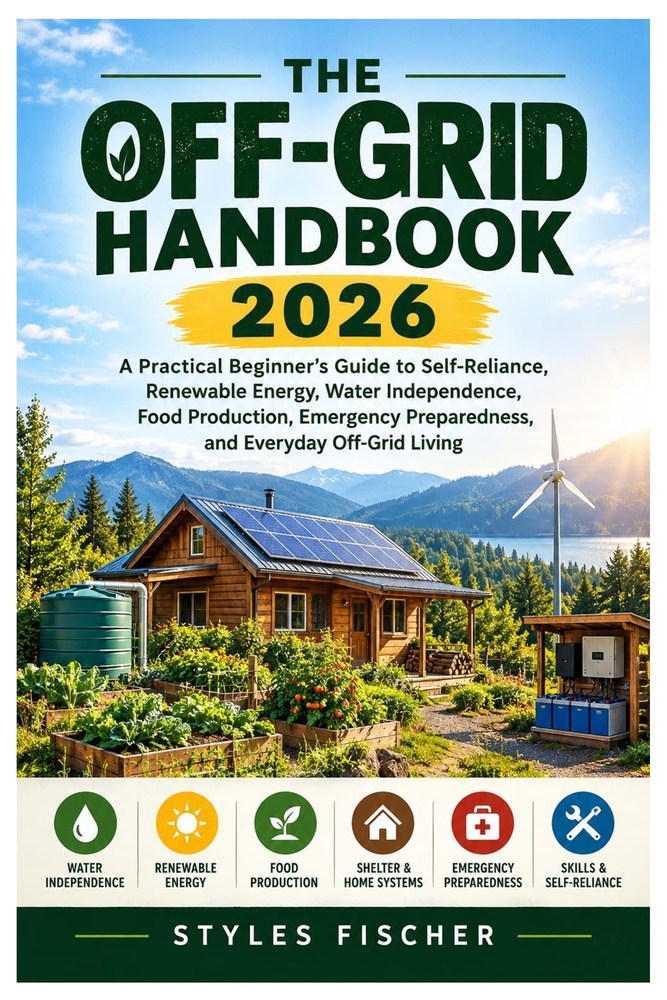 The Off-Grid Handbook 2026: A Practical Beginner's Guide to Self-Reliance, Renewable Energy, Water Independence, Food Production, Emergency Preparedne cover