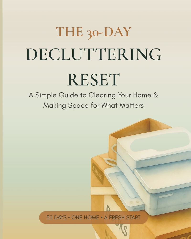 The 30-Day Decluttering Reset: A Simple Guide to Clearing Your Home, Letting Go & Making Space for What Matters cover