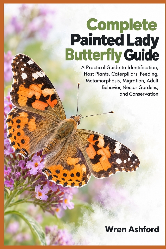 Complete Painted Lady Butterfly Guide: A Practical Guide to Identification, Host Plants, Caterpillars, Feeding, Metamorphosis, Migration, Adult Behavi cover