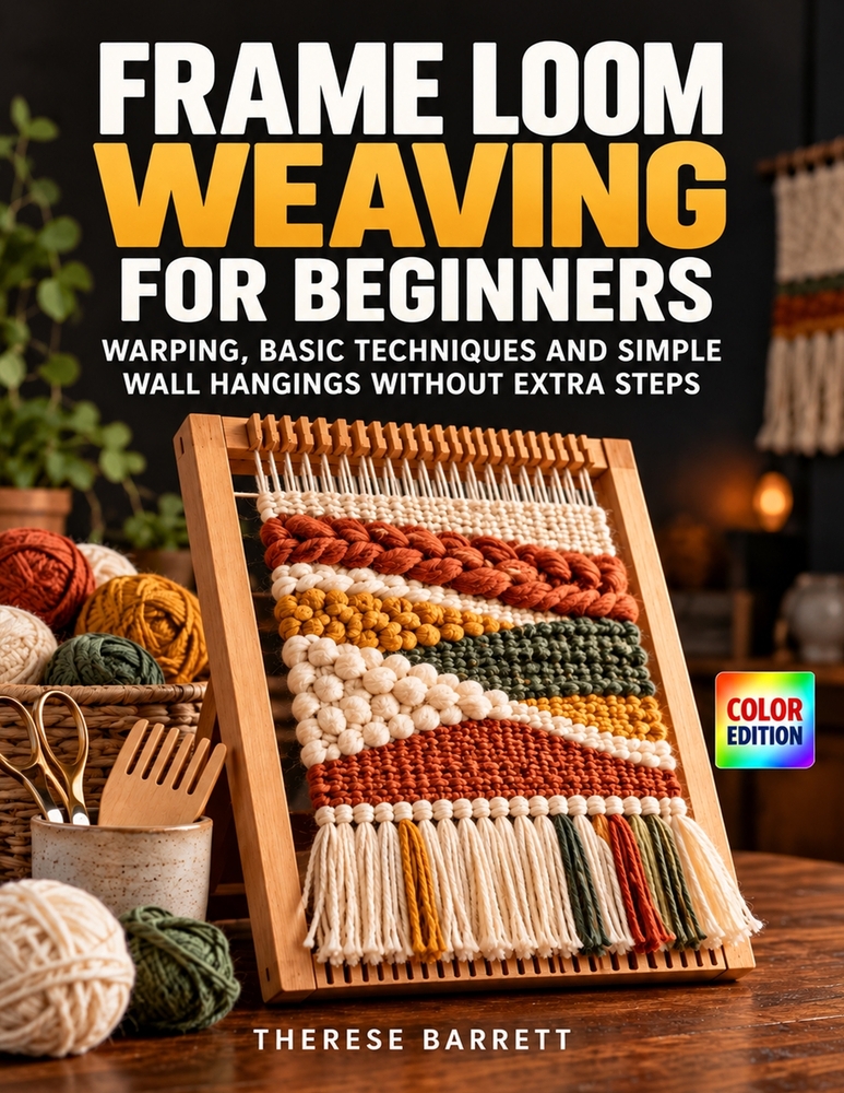 Frame Loom Weaving for Beginners: Warping, Basic Techniques and Simple Wall Hangings Without Extra Steps cover