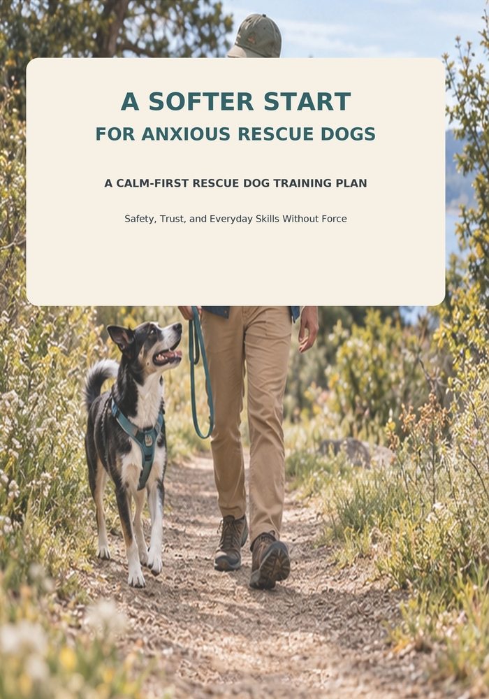 A Softer Start: A 30-Day Calm-First Training Plan for Anxious Rescue Dogs: Build Safety, Trust, and Everyday Skills Without Force cover