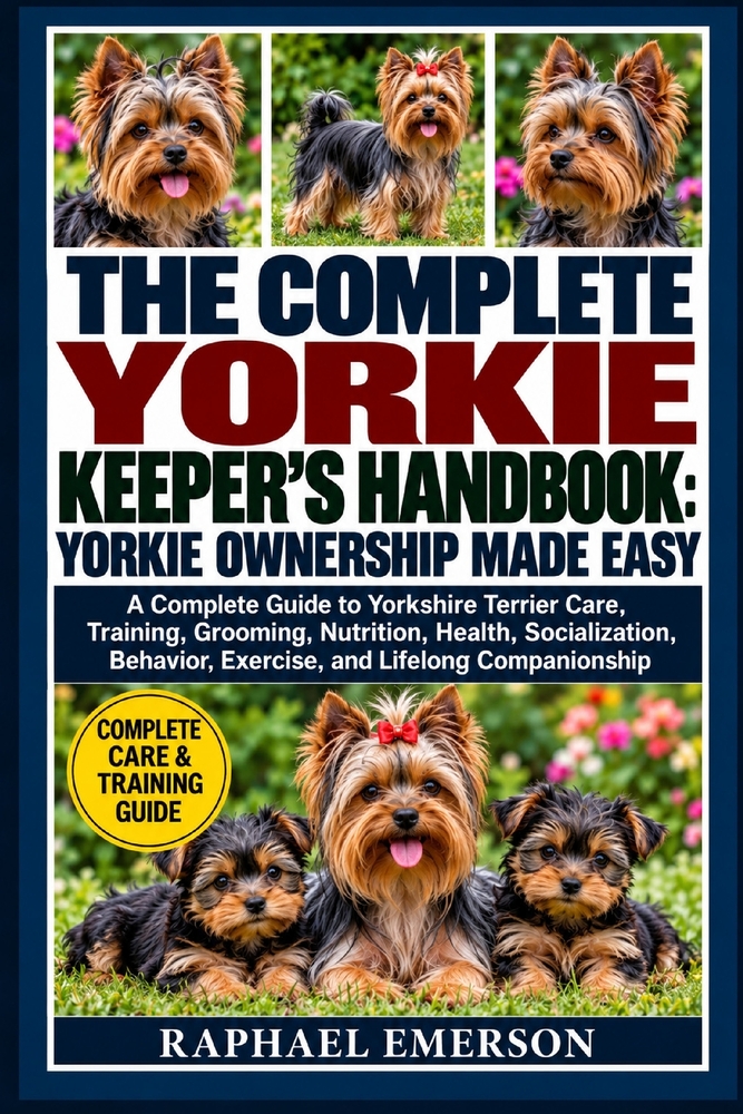 The Complete Yorkie Keeper's Handbook: YORKIE OWNERSHIP MADE EASY: A Complete Guide to Yorkshire Terrier Care, Training, Grooming, Nutrition, Health, cover