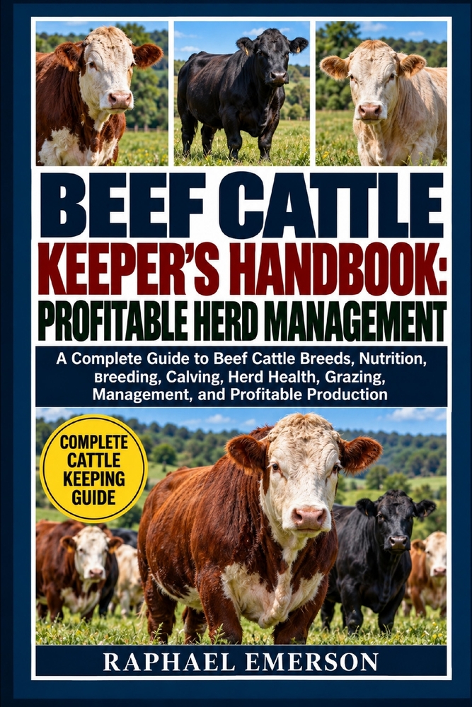 Beef Cattle Keeper's Handbook: PROFITABLE HERD MANAGEMENT: A Complete Guide to Beef Cattle Breeds, Nutrition, Breeding, Calving, Herd Health, Grazing, cover