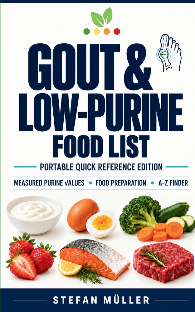 Gout & Low Purine Food List: The Fast, Serving-Based Food List for Lower Purines, Smarter Portions, and Better Gout Control cover