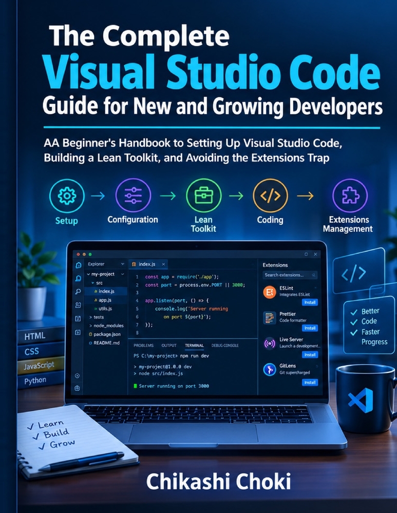The Complete Visual Studio Code Guide for New and Growing Developers: A Beginner's Handbook to Setting Up Visual Studio Code, Building a Lean Toolkit, cover