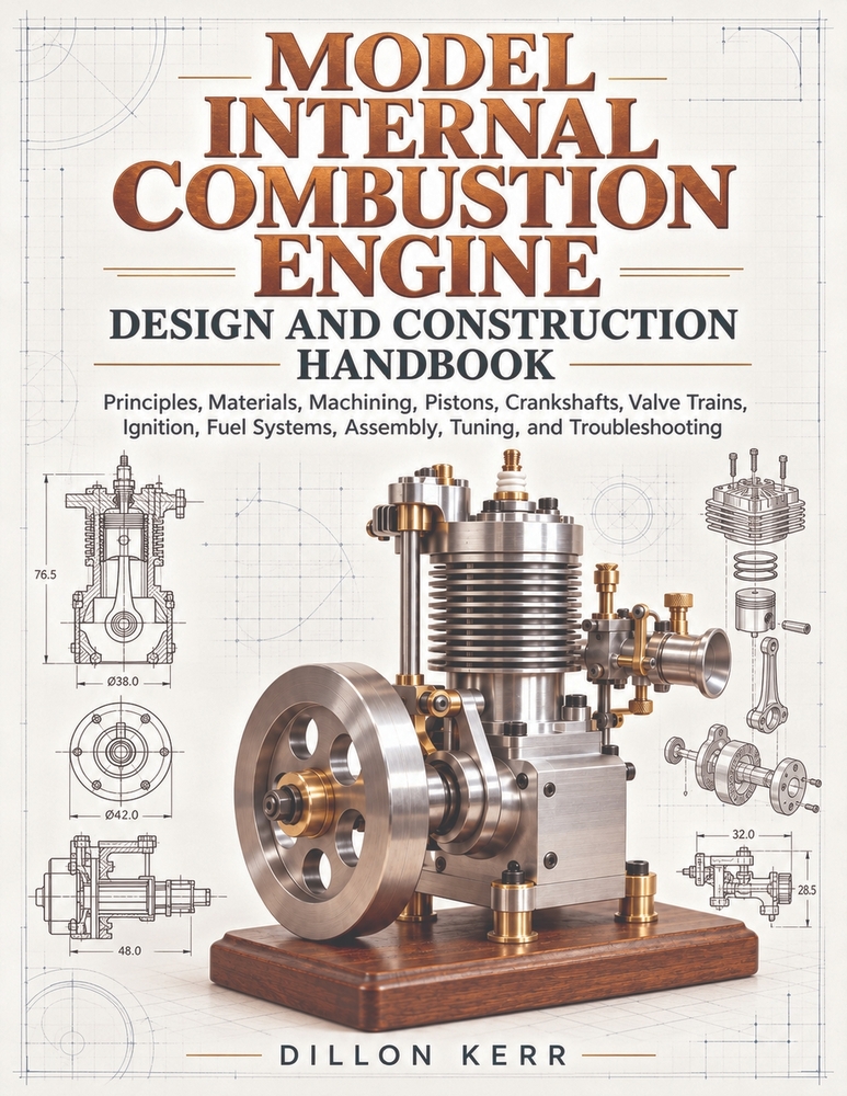 Model Internal Combustion Engine Design And Construction Handbook: Principles, Materials, Machining, Pistons, Crankshafts, Valve Trains, Ignition, Fue cover