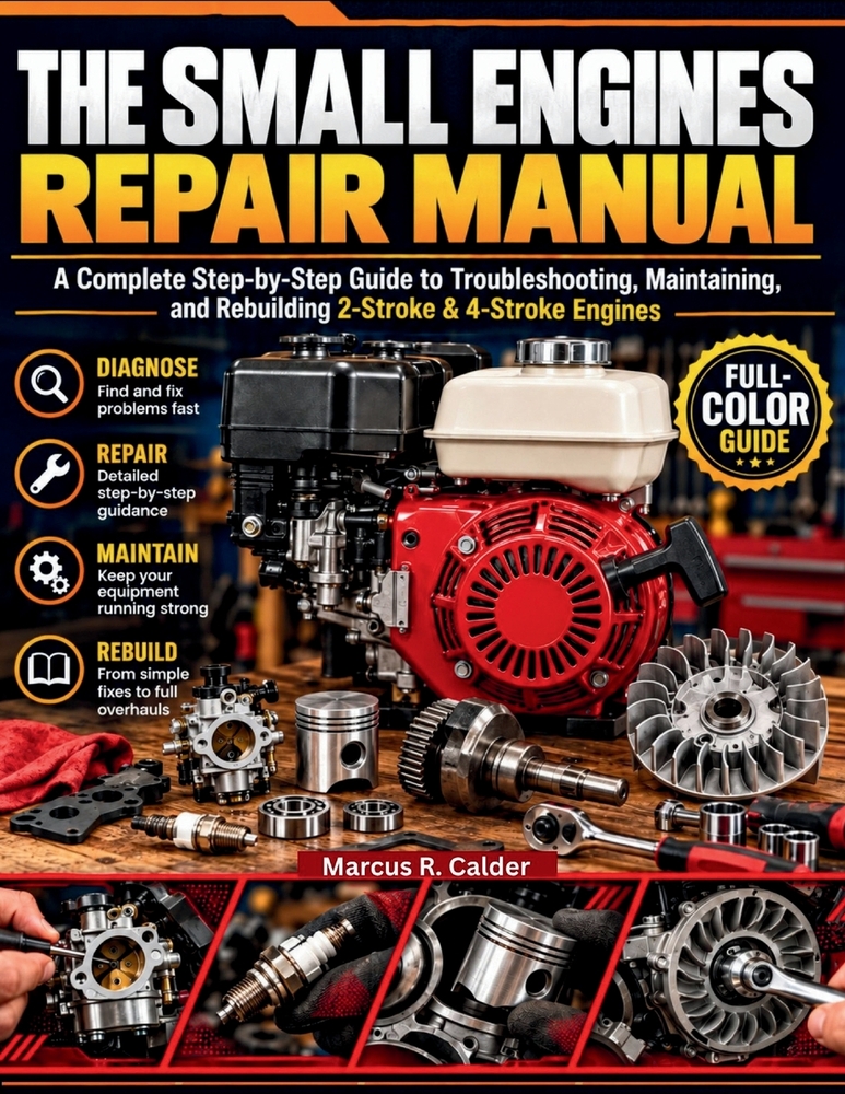 The Small Engines Repair Manual: A Complete Step-by-Step Guide to Troubleshooting, Maintaining, and Rebuilding 2-Stroke and 4-Stroke Engines cover